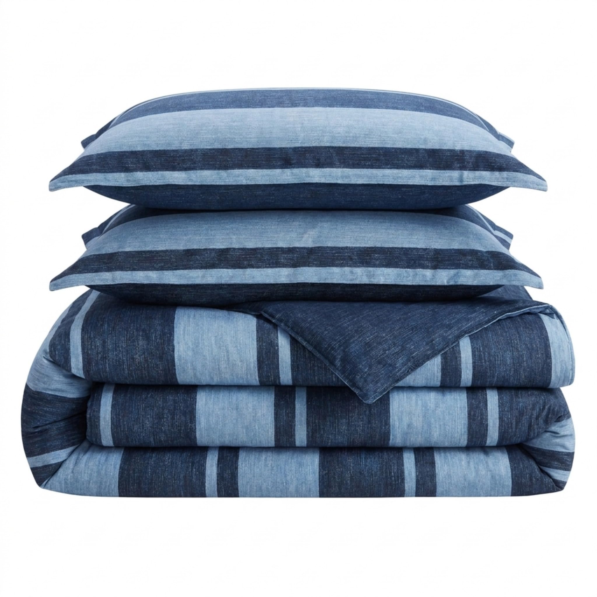 Nautica neatly folded comforter illustrating easy storage and low-maintenance care