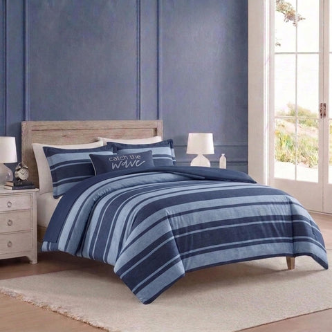 Nautica reversible design displayed open and folded offering two coordinated looks