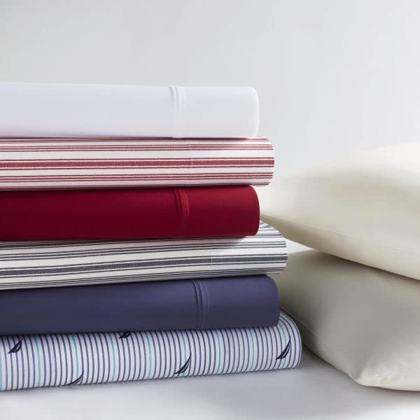 Nautica pillowcase close-up showing smooth percale weave and neat finish