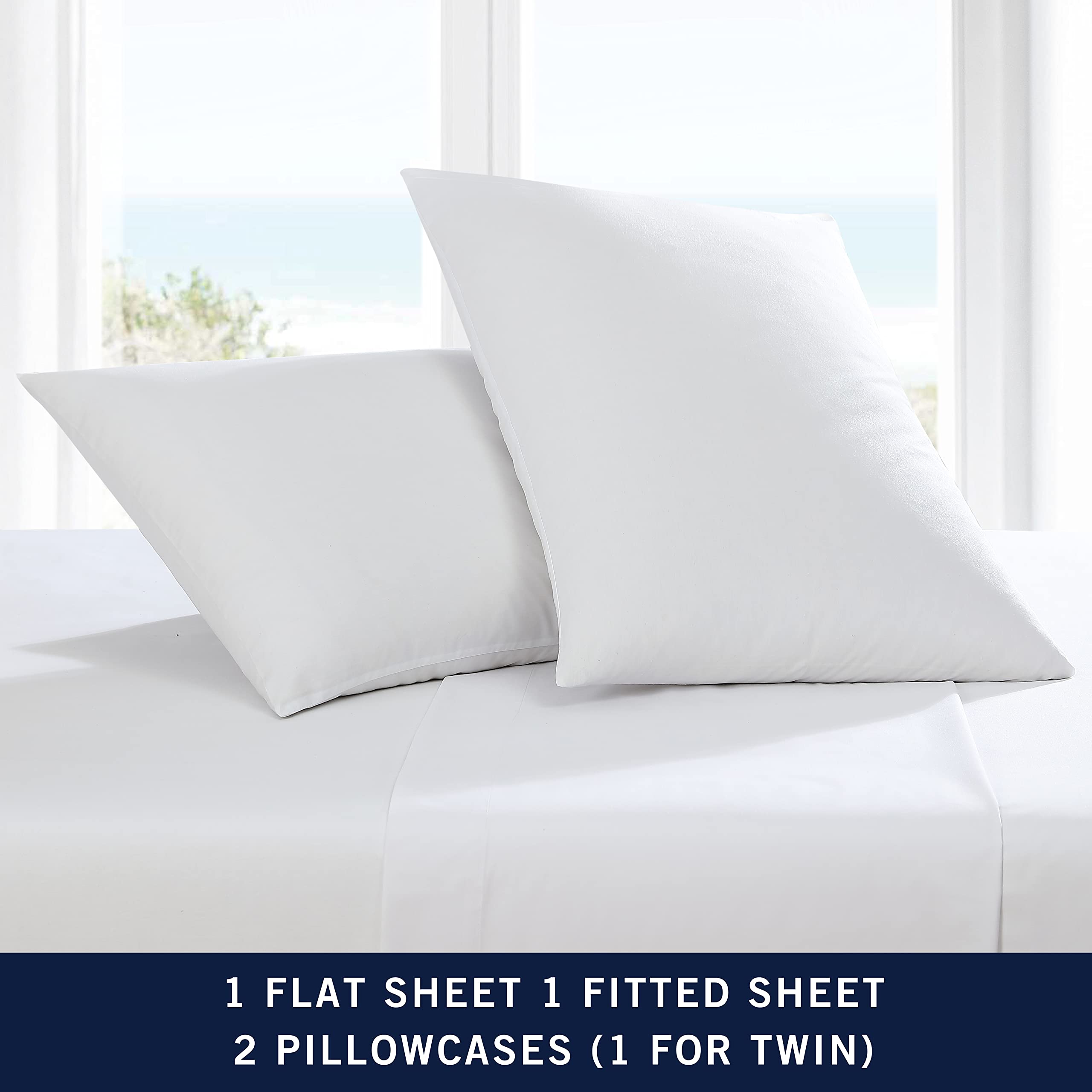 Nautica pillowcase envelope closure detail offering secure pillow fit and sleek look