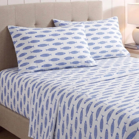 Nautica matching pillowcases stacked demonstrating neat coordinated look