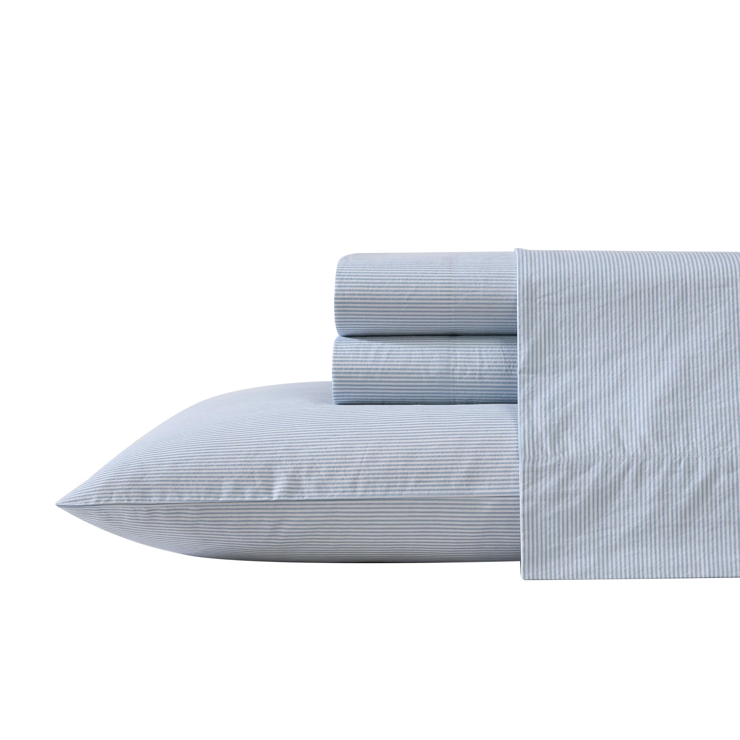 Nautica sheet set front packaging showing clean nautical pinstripe appeal