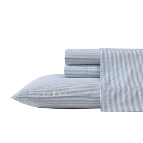 Nautica sheet set front packaging showing clean nautical pinstripe appeal