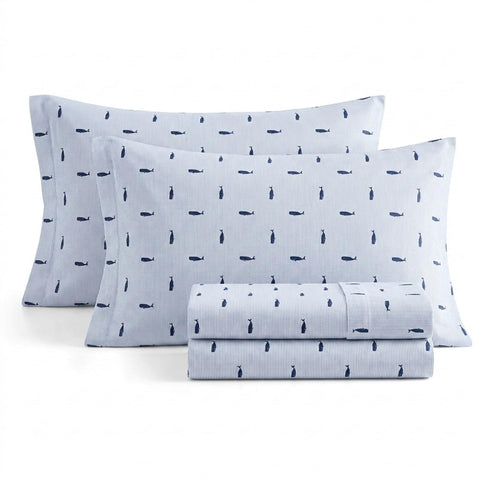 Nautica fitted sheet on mattress showing scale and deep-pocket fit