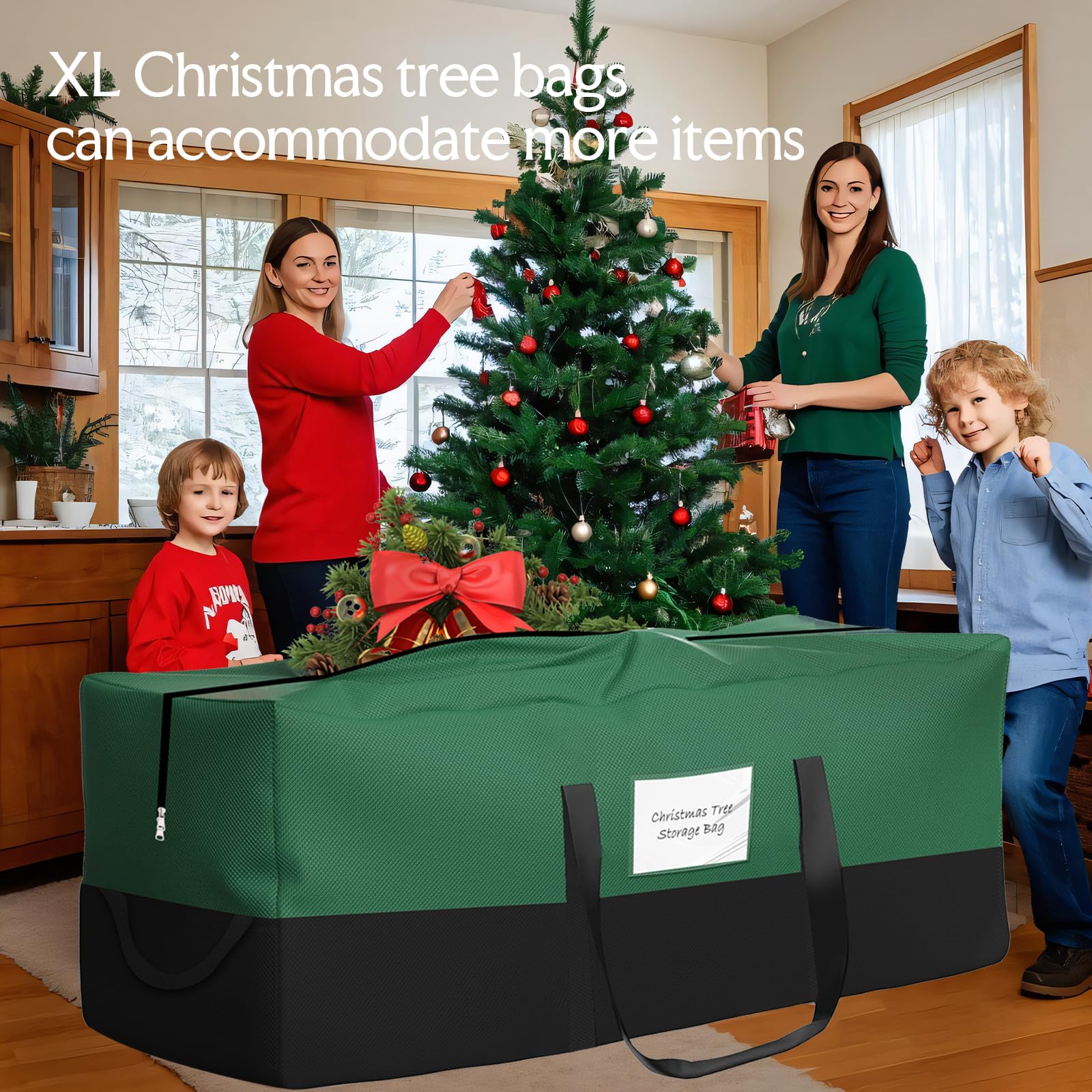 NAVTUE bag being packed with disassembled tree for safe storage