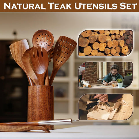 NAYAHOSE storage barrel on kitchen counter showing tidy vertical utensil storage benefit