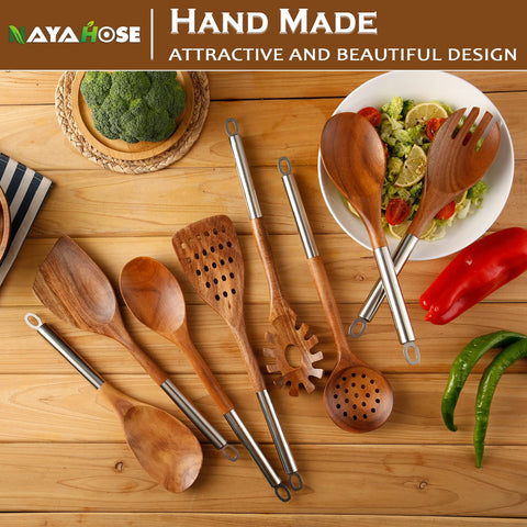 NAYAHOSE utensils stirring saucepan showing safe use with nonstick cookware benefit