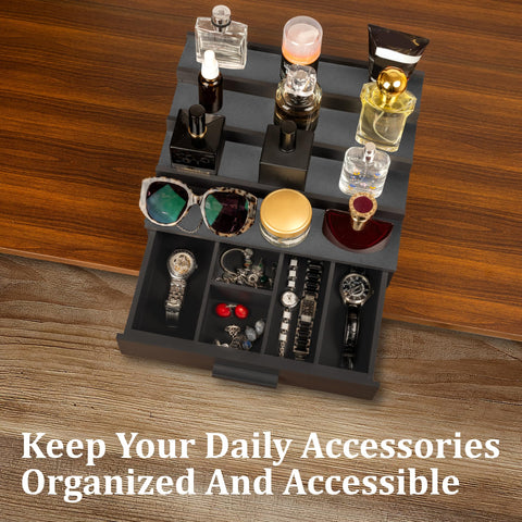 NAYPUEVAN drawer compartments storing watches and keys for tidy benefit