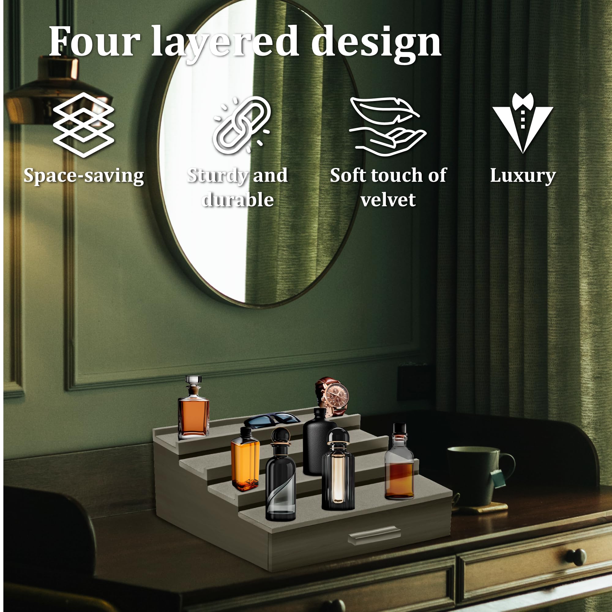 NAYPUEVAN next to standard bottle to show scale and compact footprint benefit