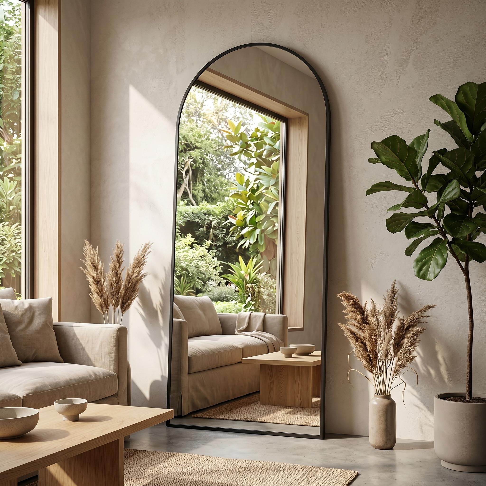 NBGV arched full length mirror front view showing elegant reflection benefits