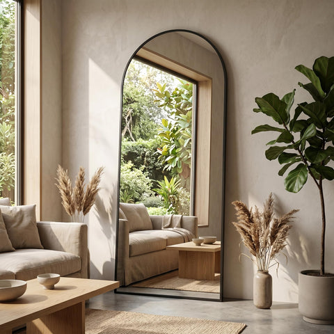 NBGV arched full length mirror front view showing elegant reflection benefits