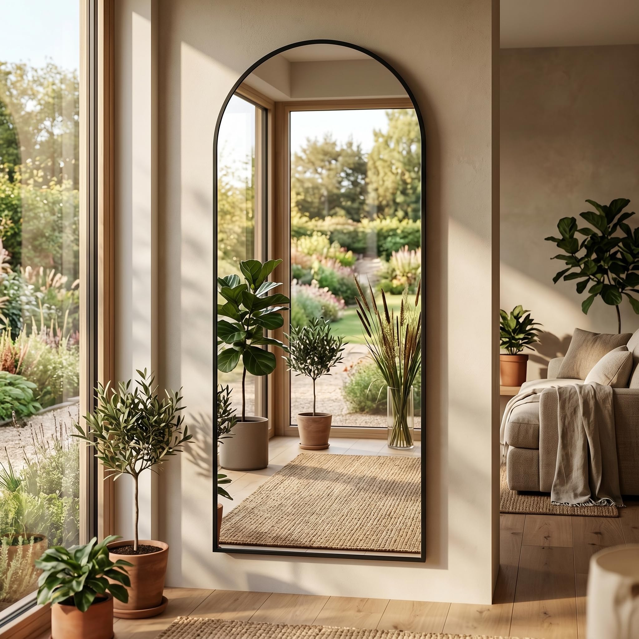 NBGV mirror mounted in entryway creating brighter, welcoming benefit