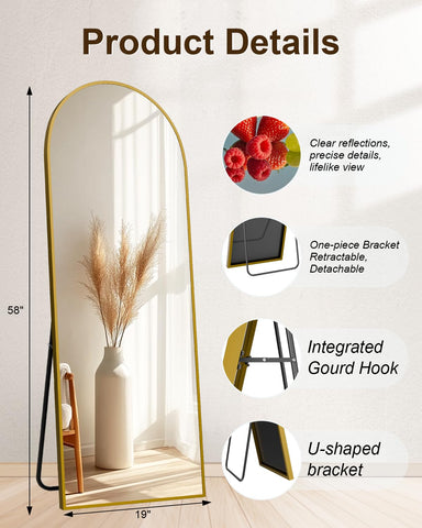 NBGV mirror size comparison with chair showing scale and full-length coverage benefit