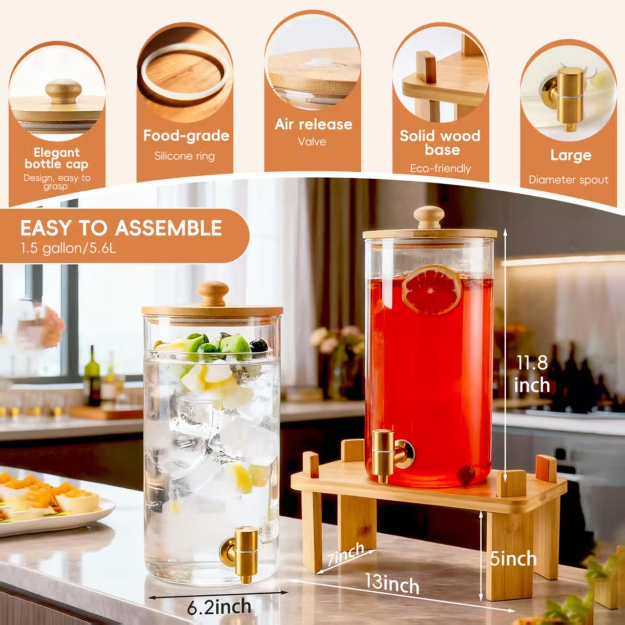NBNSTHV fruit-infused drinks visible through glass enhancing guest appeal