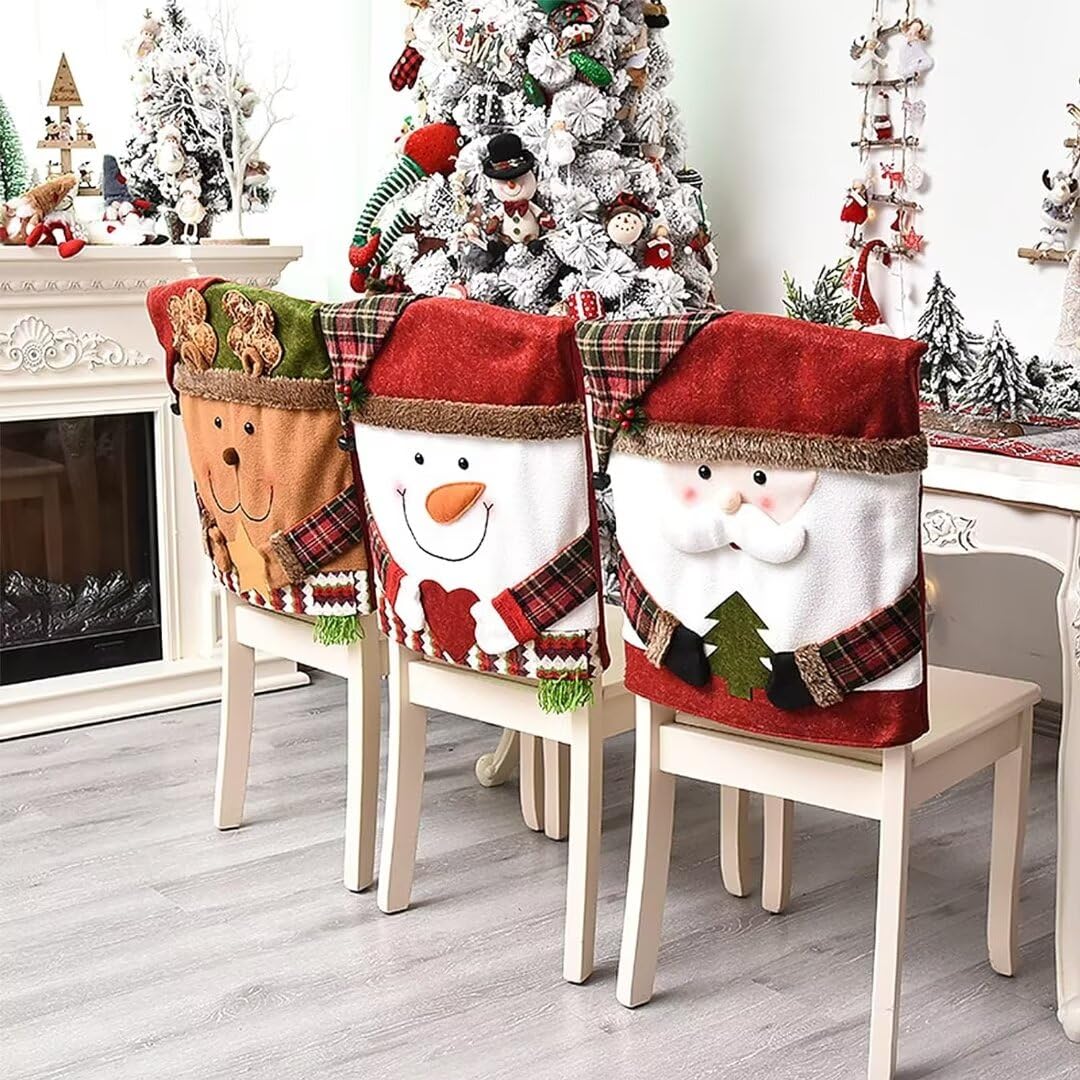 NBVKO chair cover in use at a decorated dining table adding holiday cheer