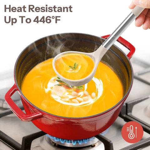 NCUE spatula stirring a skillet demonstrating heat resistance and cookware protection