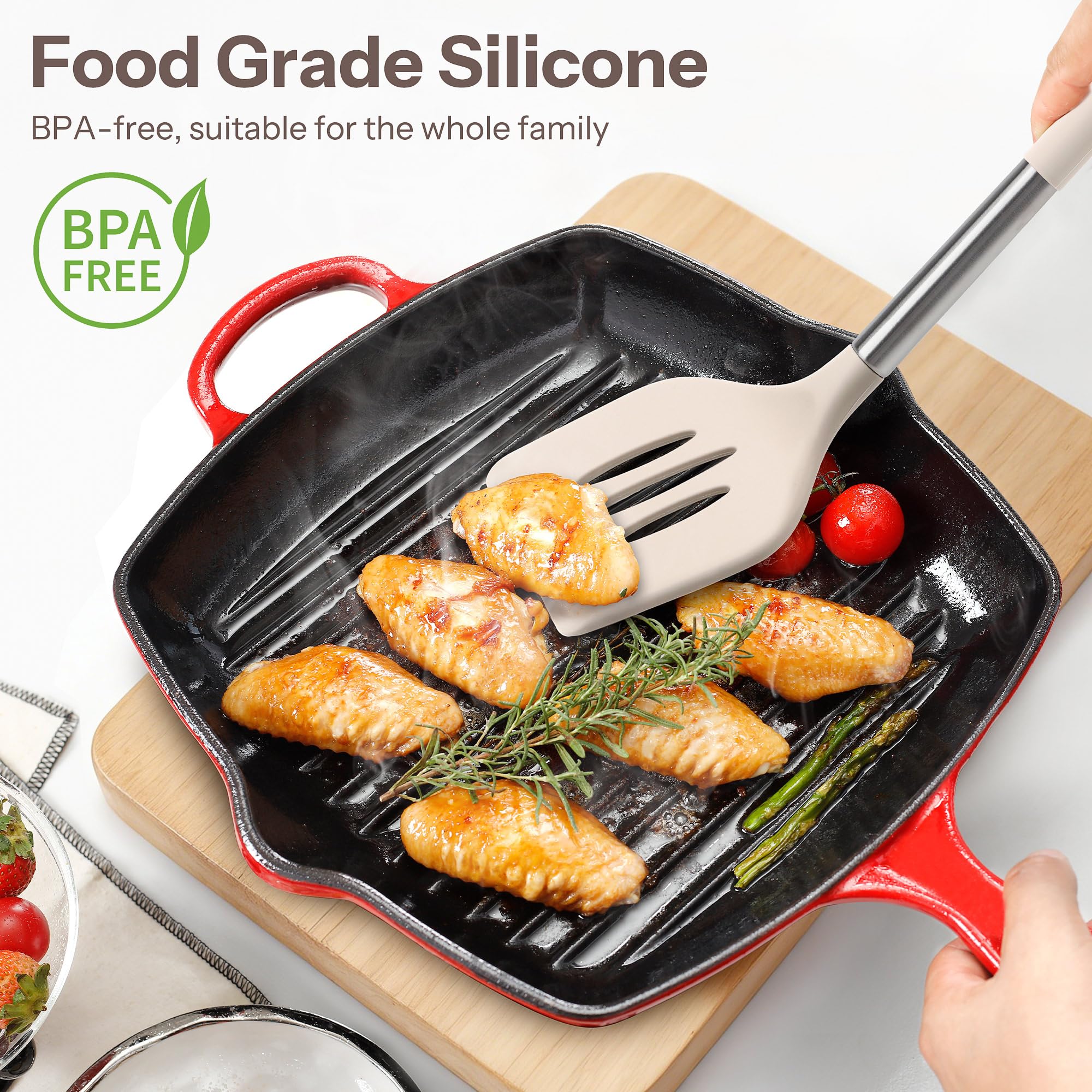 Detail of NCUE stainless-steel handle and reinforced joint offering durable, rigid grip