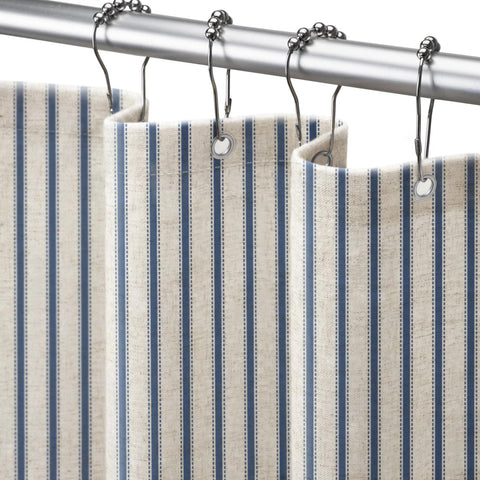 NDDYCU front view navy blue striped curtain adds farmhouse warmth