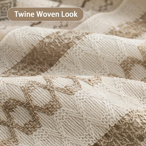 NDDYCU close-up of linen-blend texture highlighting natural slub for cozy appeal