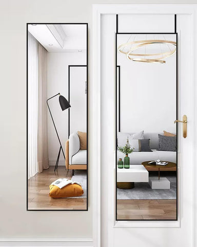 NEARBYSD full-length mirror front view showing clean black frame and full-body benefit
