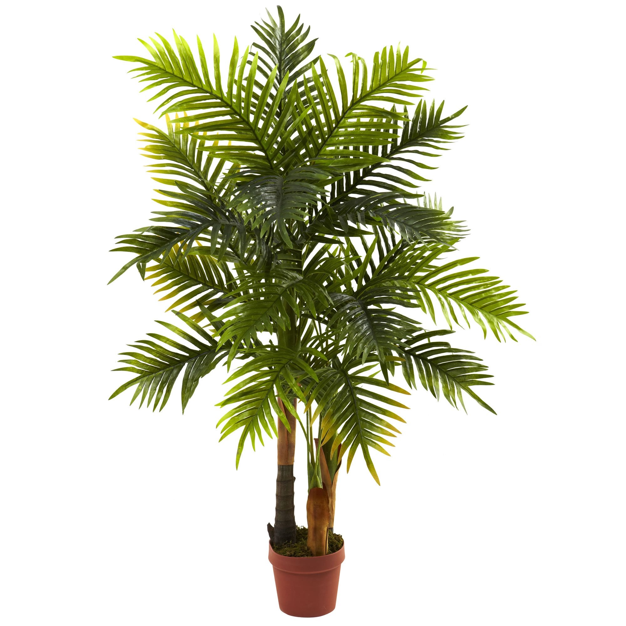 Nearly Natural front view of 4 ft Areca palm showing full silhouette and instant greenery