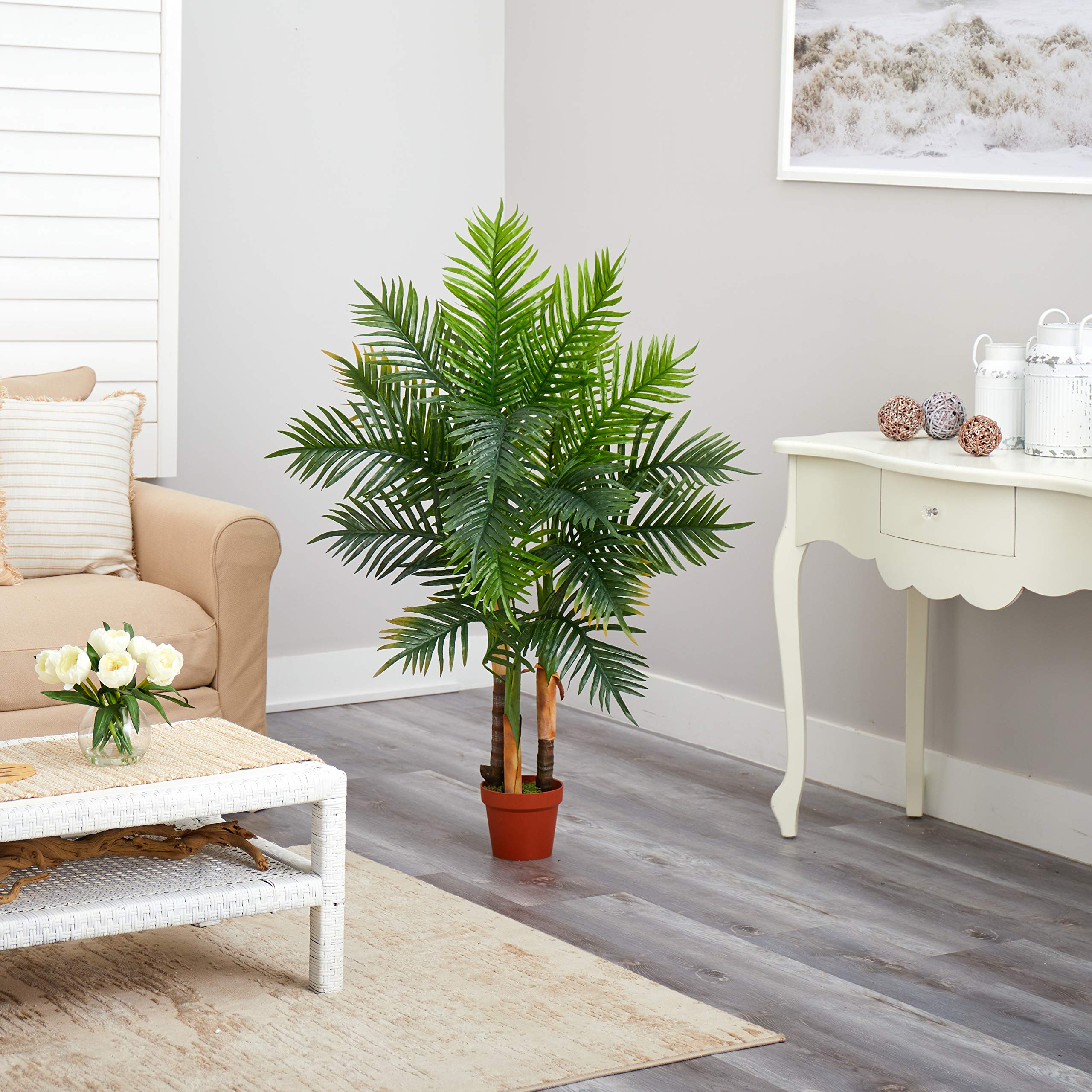Nearly Natural leaf texture close-up highlighting real touch material and lifelike fronds