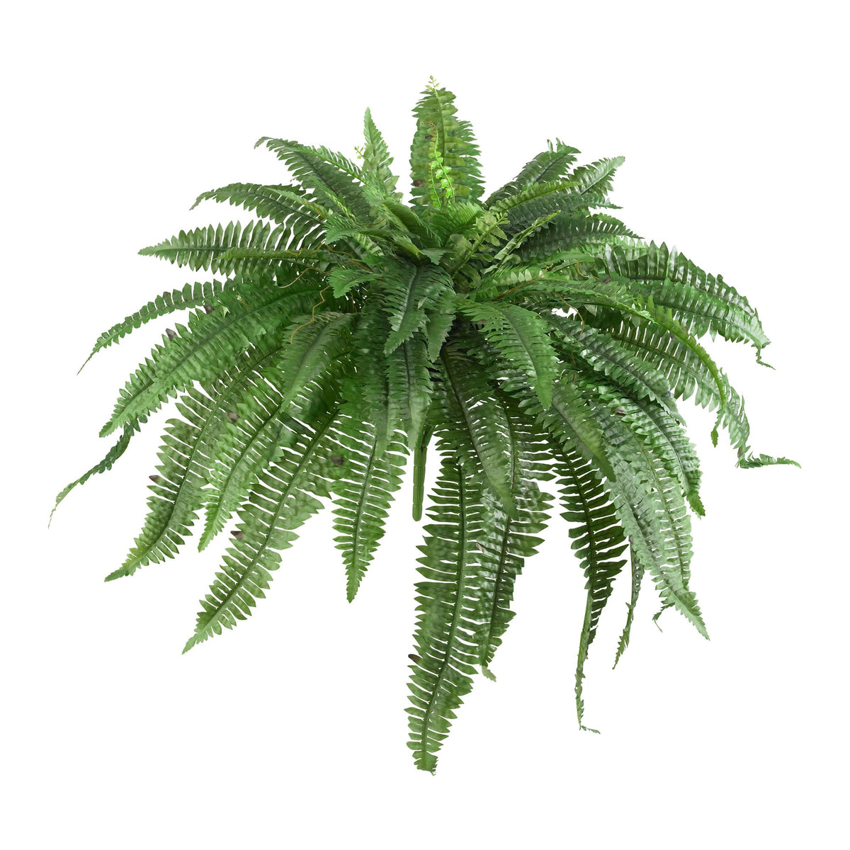Nearly Natural front view of fern showing full cascading foliage and instant greenery