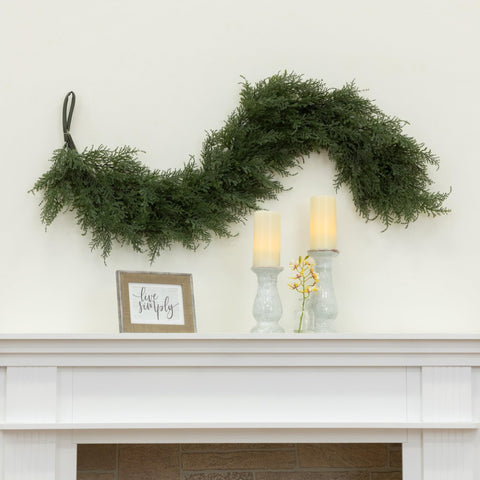 Nearly Natural garland decorated with ornaments showing versatility for holiday décor benefit