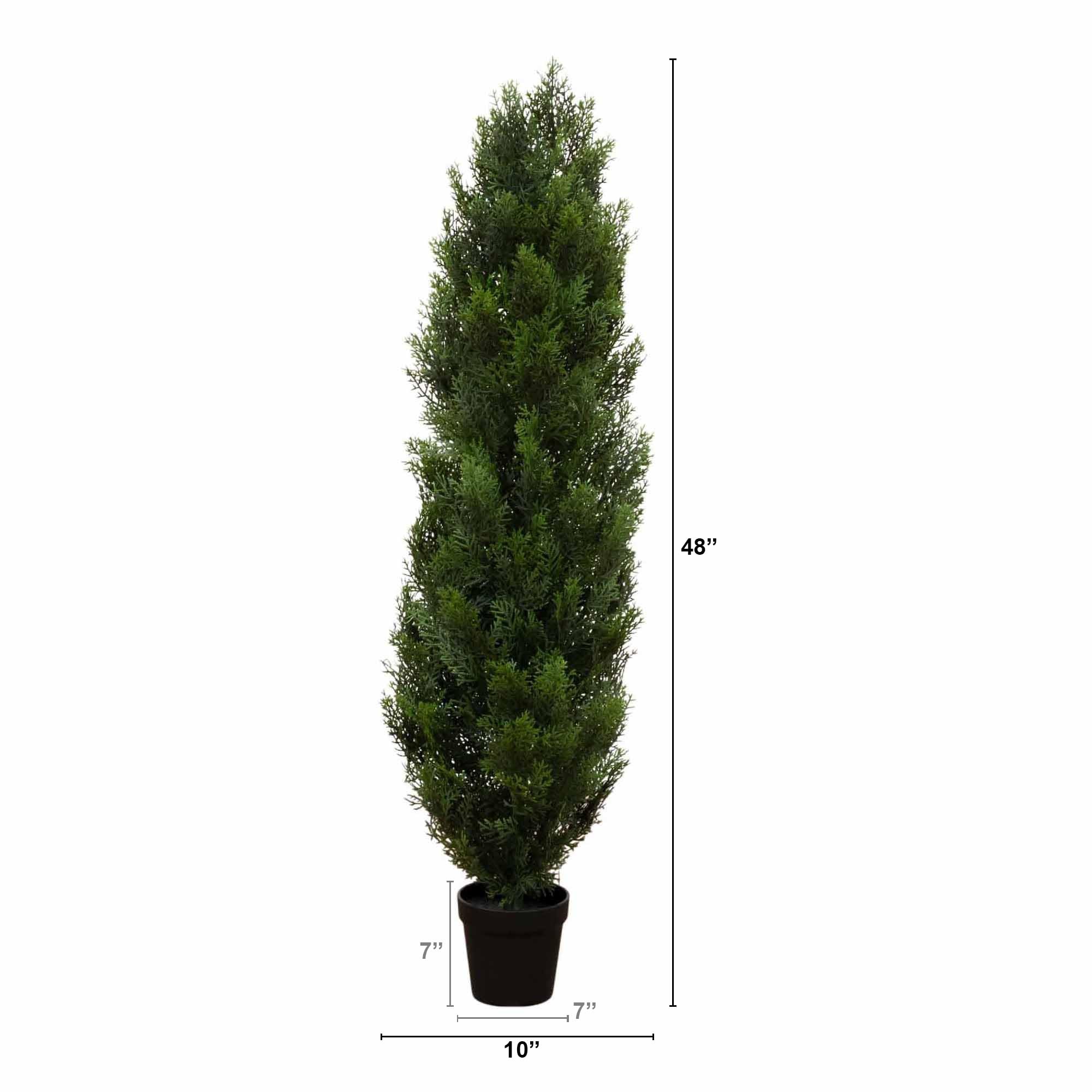 Nearly Natural cedar placed in decorative urn demonstrating styling versatility