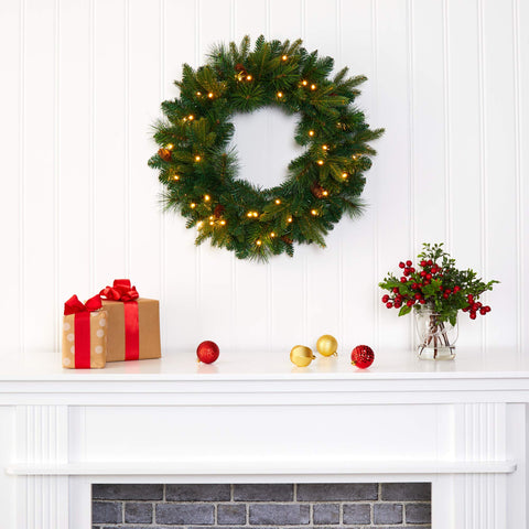 Nearly Natural wreath on front door illustrating curb appeal and placement