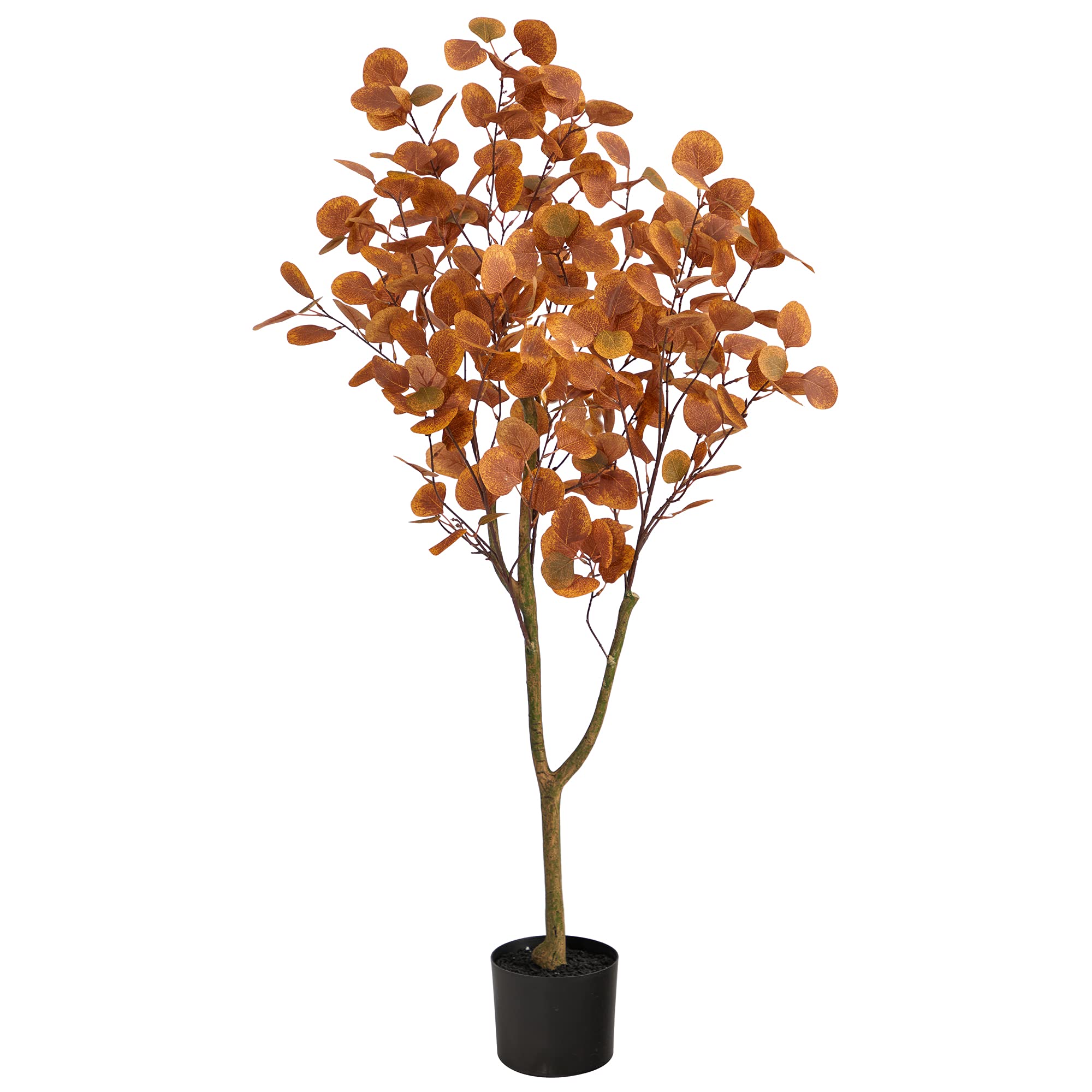 Nearly Natural front view of 4 ft eucalyptus tree showing lifelike foliage benefit aesthetic