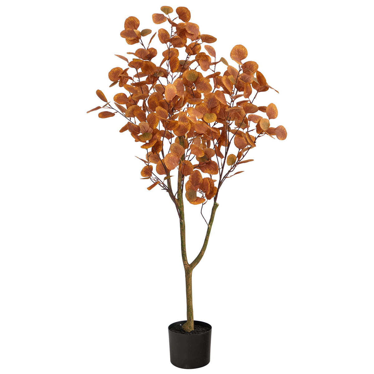 Nearly Natural front view of 4 ft eucalyptus tree showing lifelike foliage benefit aesthetic