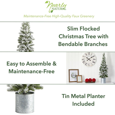 Nearly Natural tabletop display with tree lit and decorated showing festive atmosphere and space-saving benefit