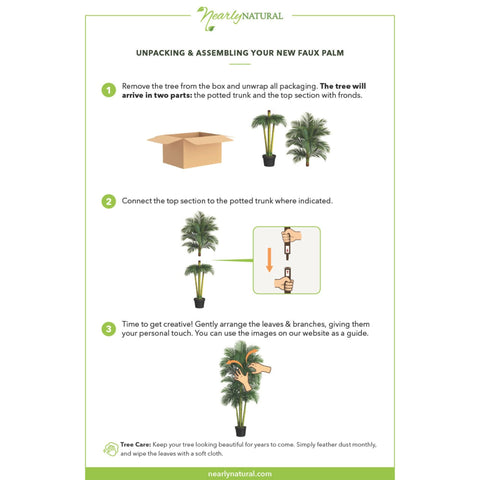 Nearly Natural two-piece assembly image illustrating simple tool-free setup