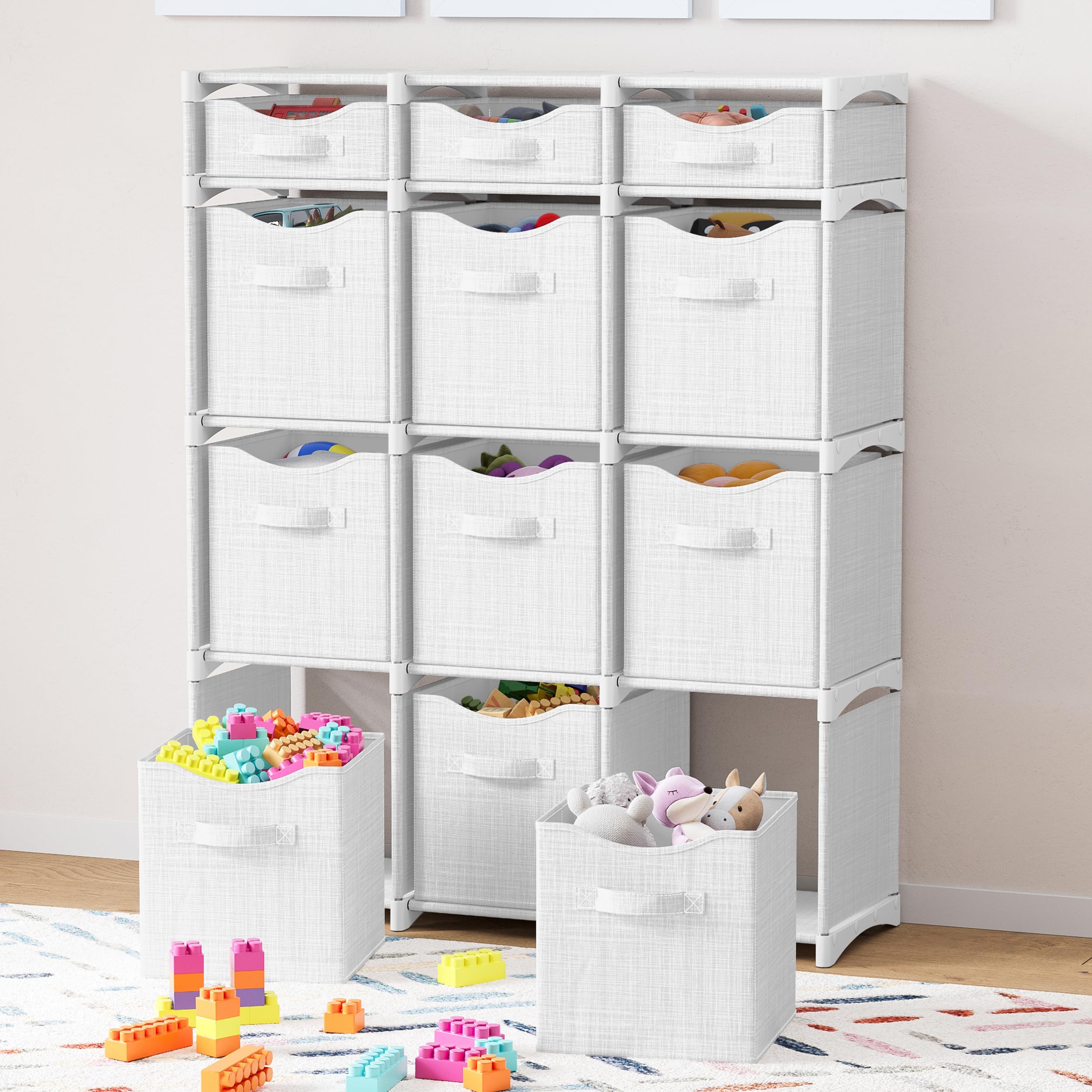 NEATERIZE fabric bin detail showing soft texture and easy-carry handles benefit