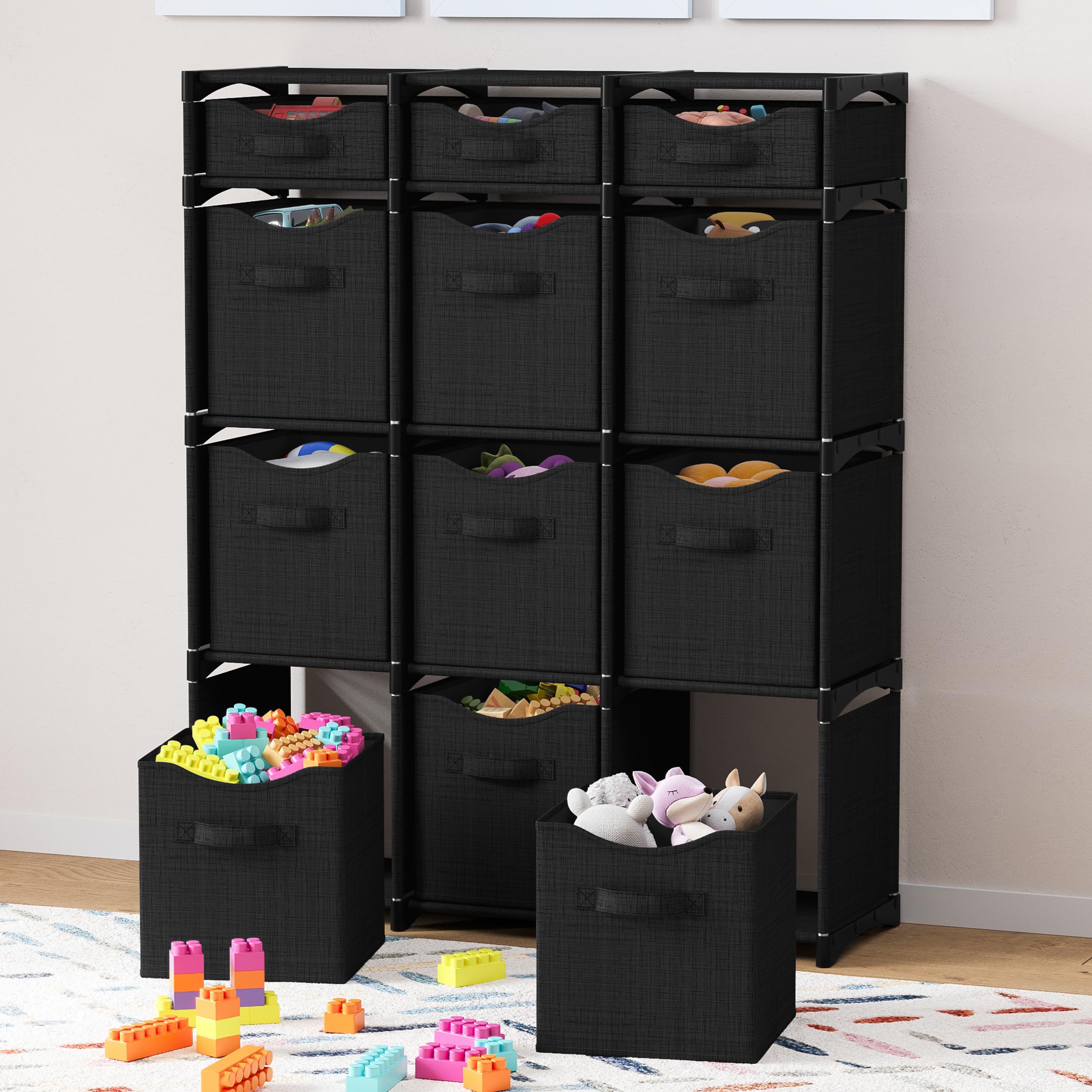 NEATERIZE organizer in use storing children's toys for quick tidy playroom