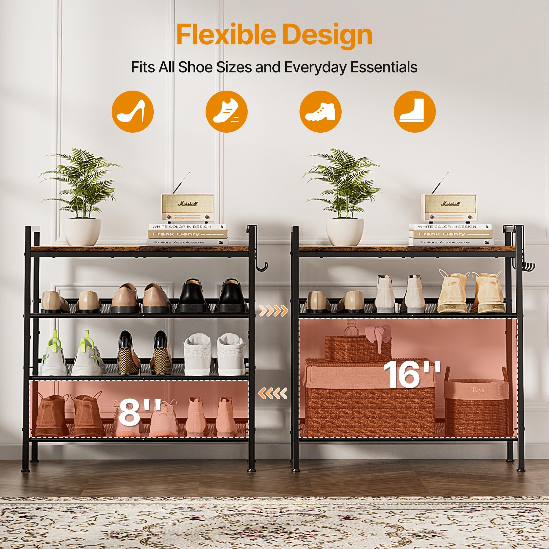 neatevday close-up of tight mesh shelf prevents heel slippage and supports footwear