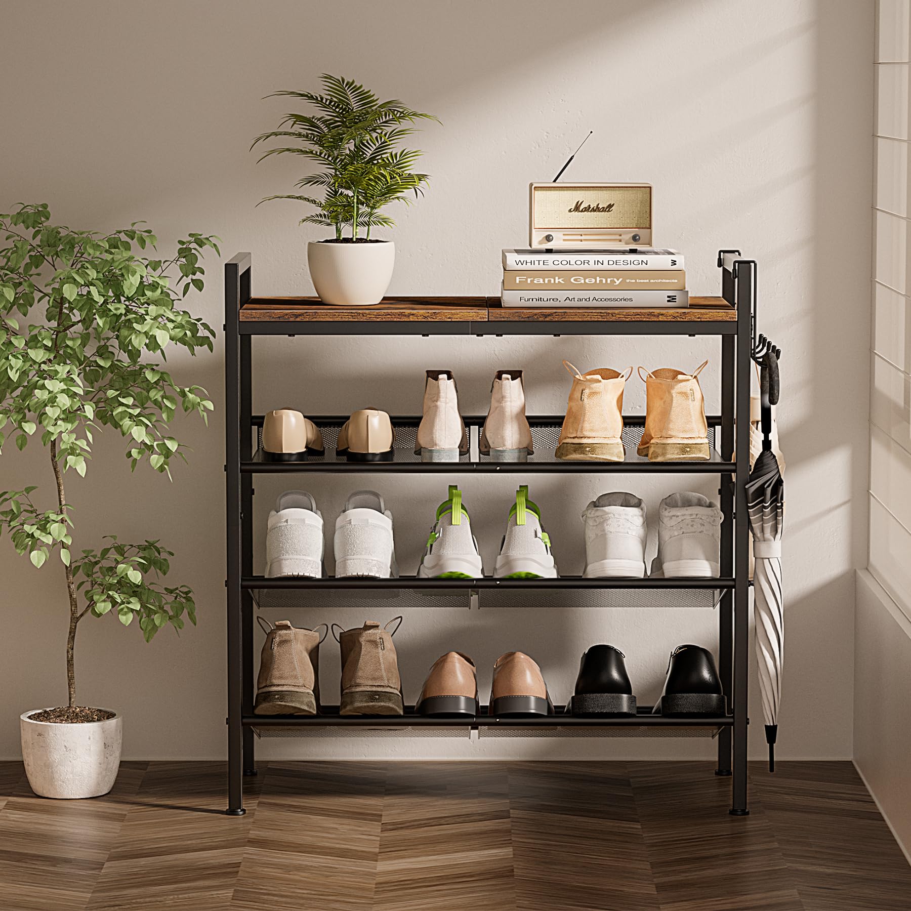 neatevday compact closet storage shows efficient use of narrow space