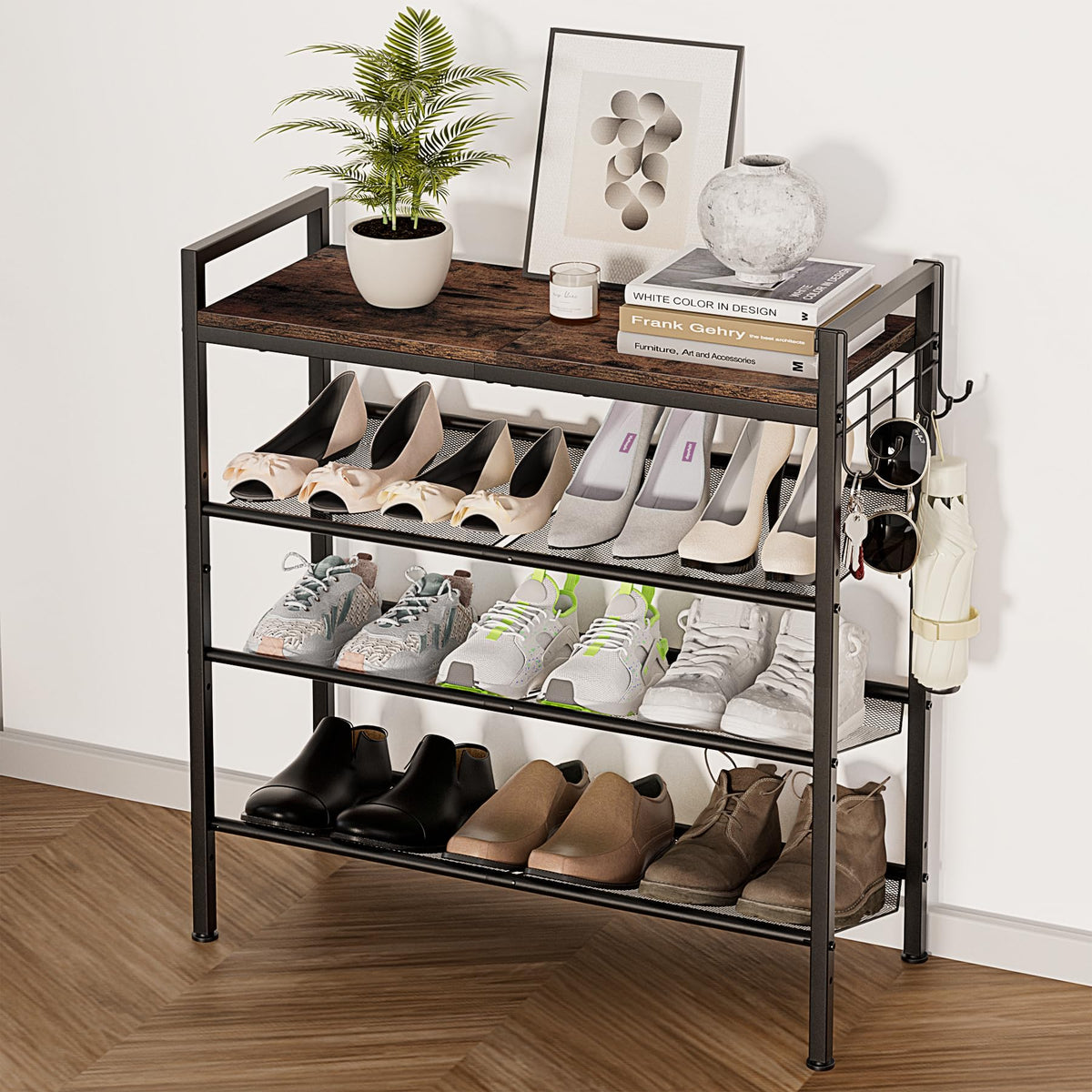 neatevday front view assembled shows organized shoes and saved floor space
