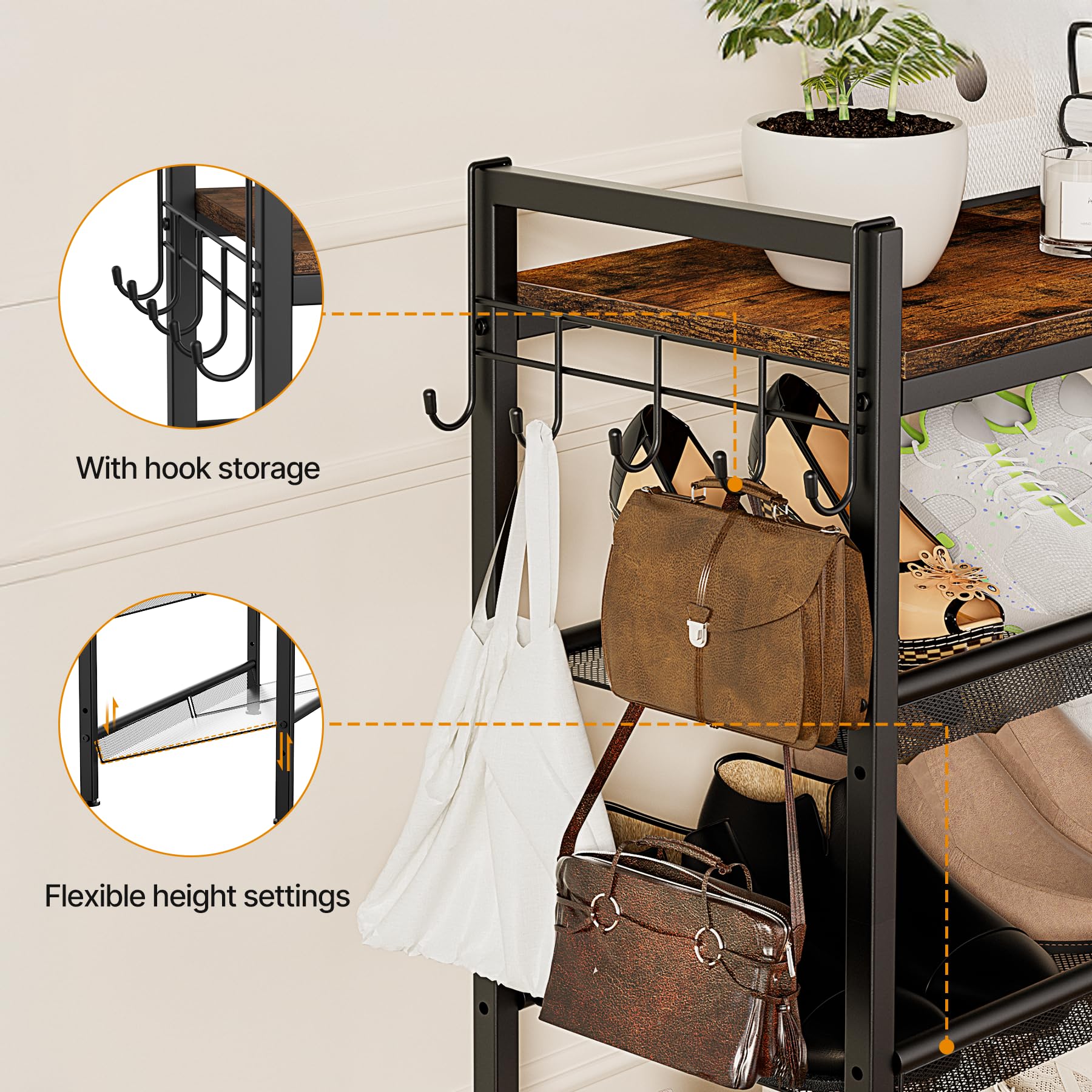 neatevday shelf height comparison demonstrates flexibility for various shoe sizes