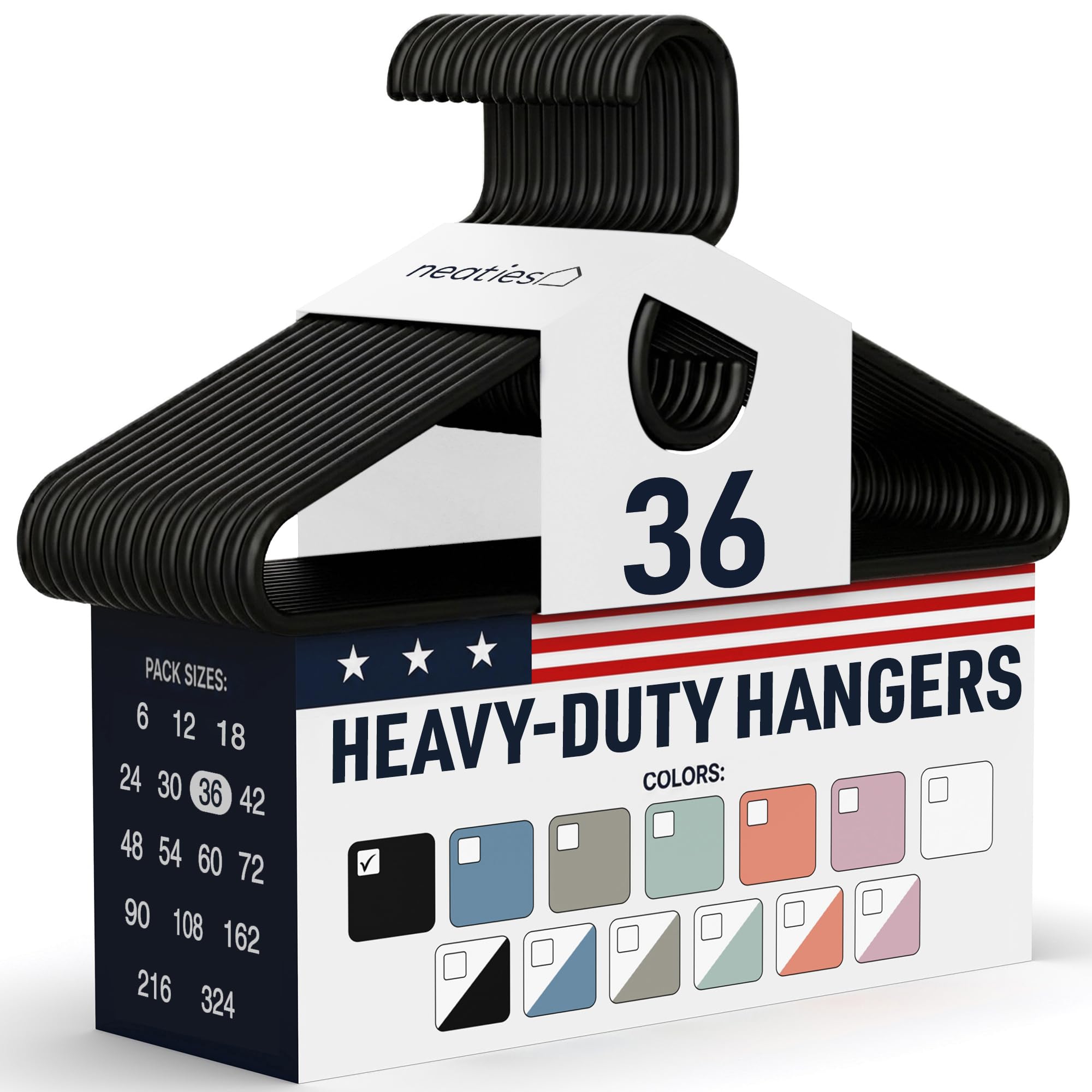 Neaties front packaging black showing 36-pack and durable value