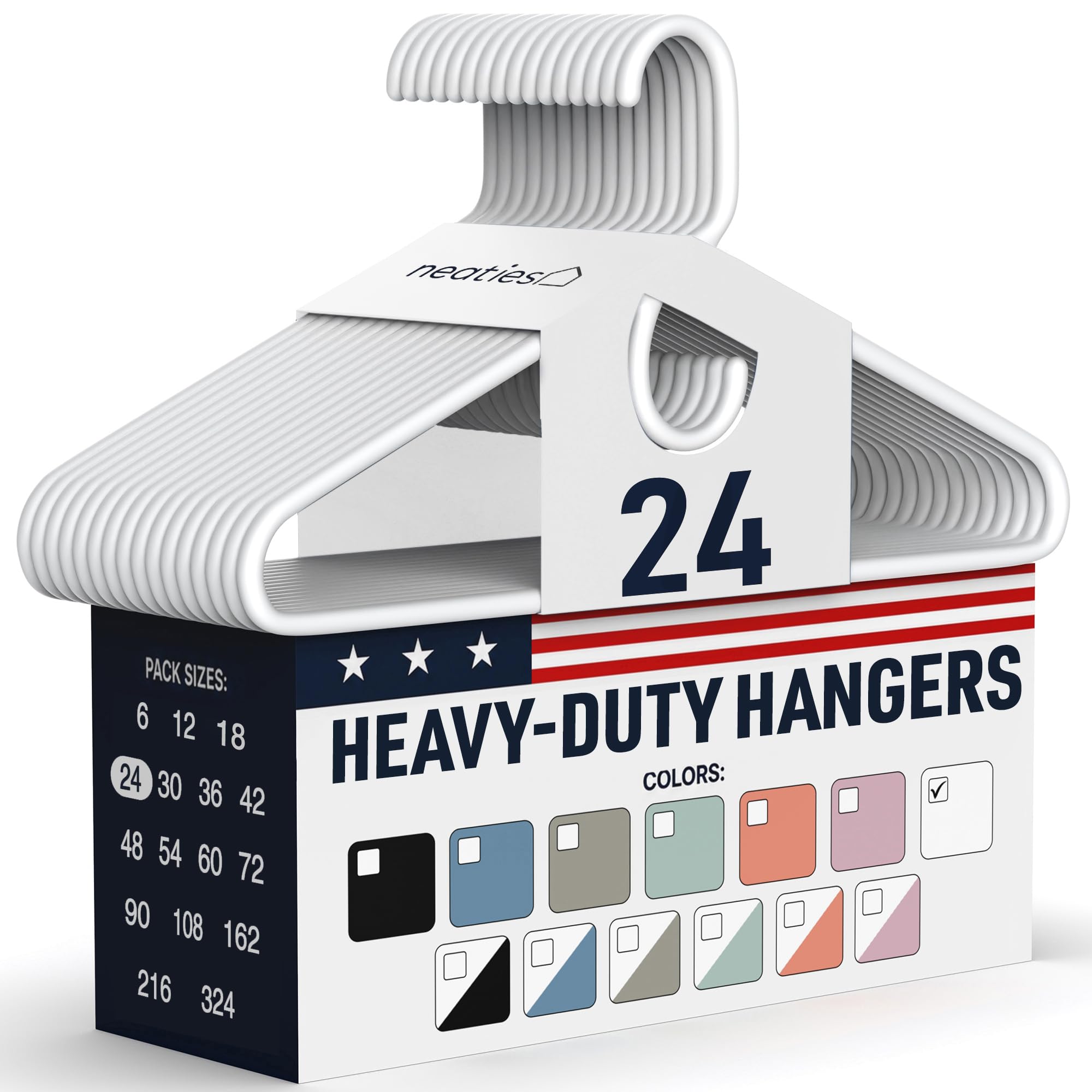 Neaties front packaging in white showing pack count and durable benefit