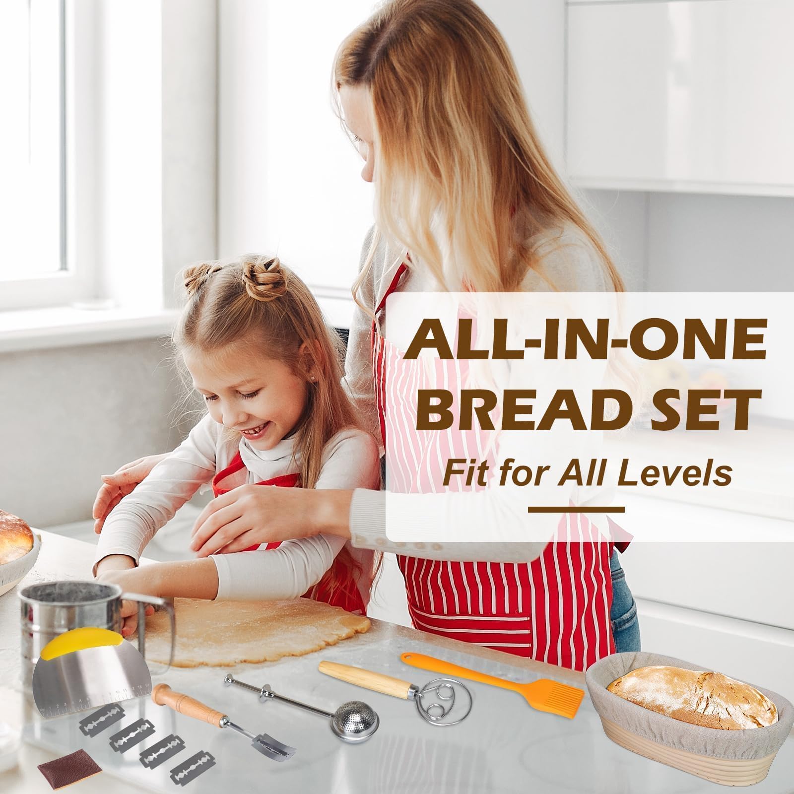 Neddie set on kitchen counter in lifestyle scene inspiring home artisan baking