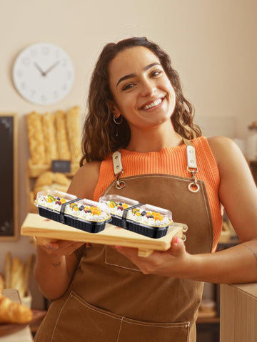 NEEBAKE party display with stickered lids for polished gifting