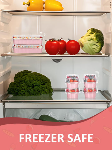 NEEBAKE sealed pans in fridge showing safe storage and freshness