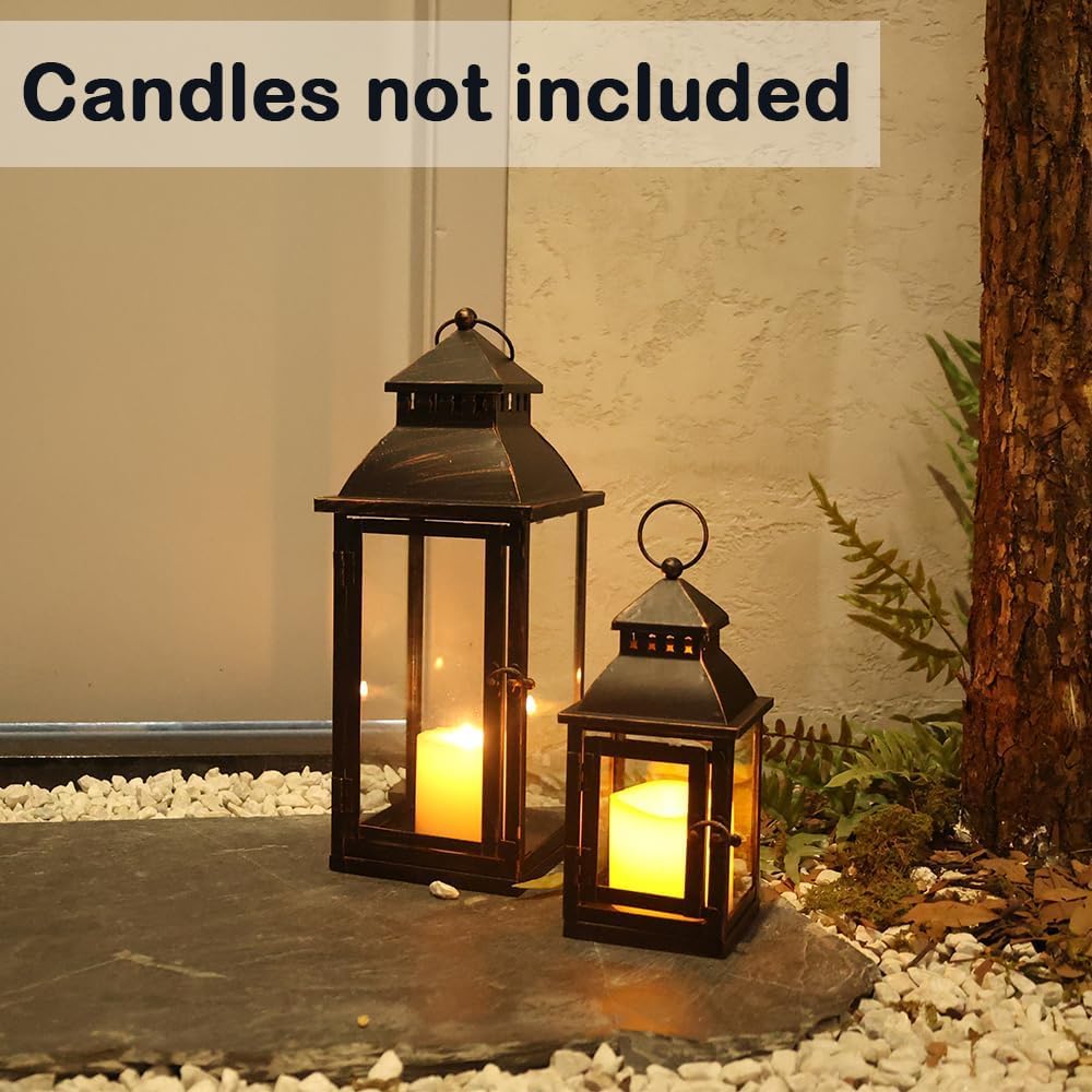 NEEDOMO large lantern placed on a porch providing warm outdoor atmosphere