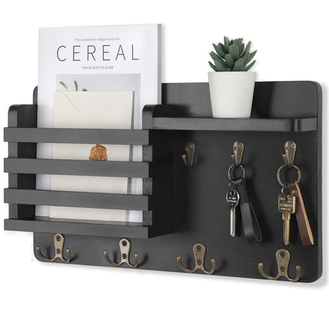 Nekon front view of mail holder showing tidy storage and farmhouse look
