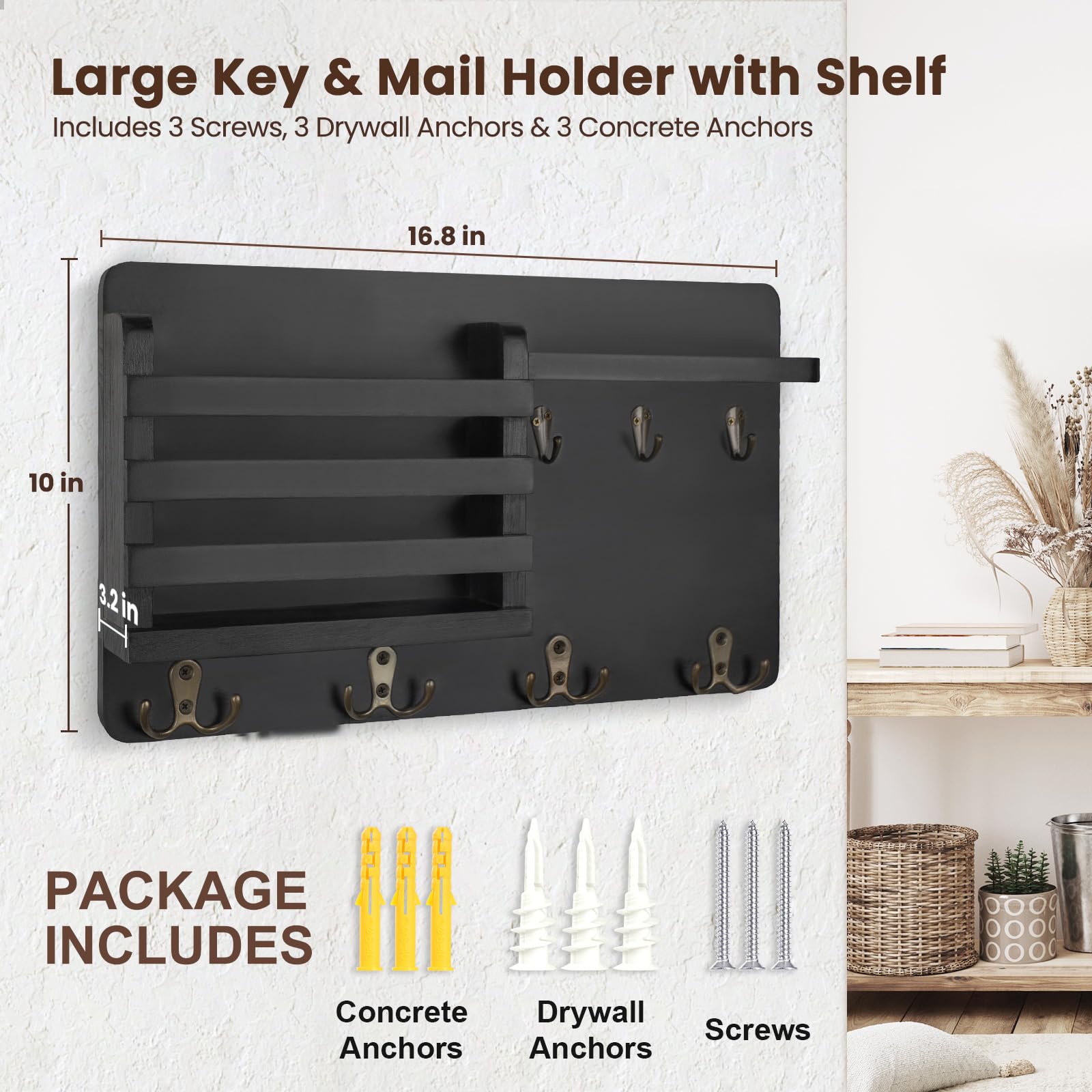 Nekon installation hardware laid out for quick, sturdy wall mounting