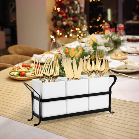 NelyBet caddy beside common utensils to show scale and capacity for hosting