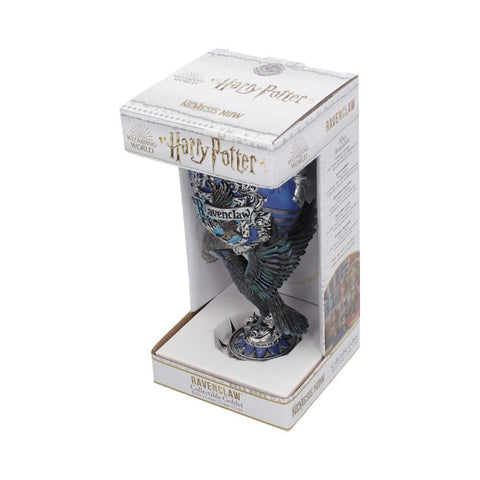 Nemesis Now Ravenclaw goblet styled in a Hogwarts-themed shelf display as décor